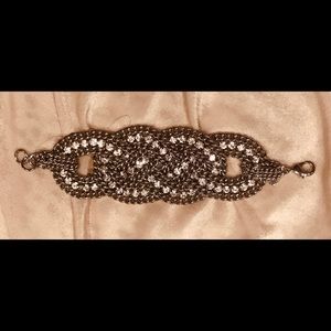 Stunning silver and crystal thick bracelet